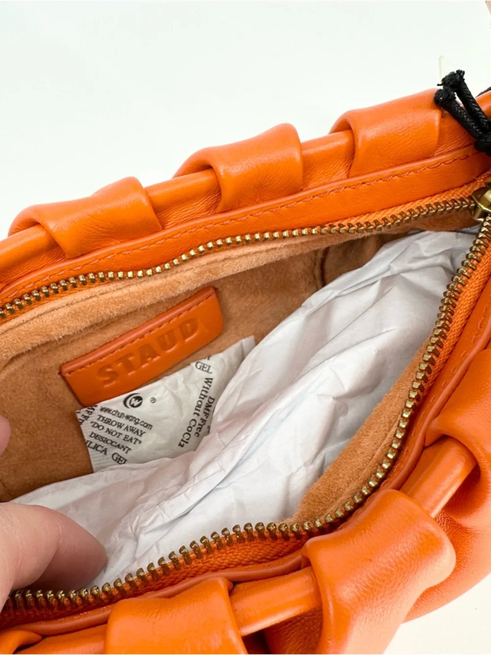 STAUD Bean Convertible Shoulder Bag in Orange Nectarine - Picture 10 of 16